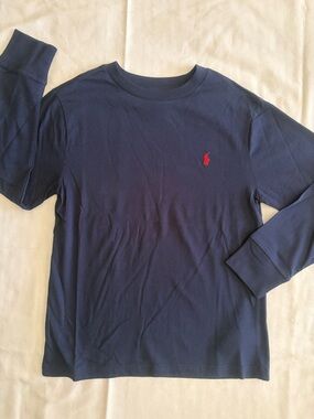 Polo by Ralph Lauren Navy Long-Sleeve Tee with Red Pony